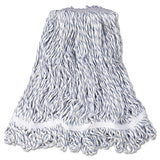Web Foot Finish Mop, White, Med, Cotton-synthetic, 1". White Headband, 6-carton