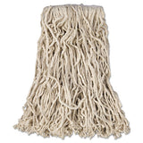 Economy Cut-end Cotton Wet Mop Head, 24oz, 1" Band, White, 12-carton