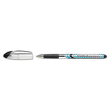 Schneider Slider Stick Ballpoint Pen, 1.4mm, Black Ink, Black-silver Barrel, 10-box