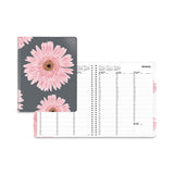 Essential Collection Weekly Appointment Book In Columnar Format, 11 X 8.5, Daisy Black-pink Cover, 12-month(jan To Dec): 2023