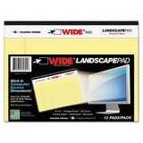 Wide Landscape Format Writing Pad, Medium-college Rule, 11 X 9.5, Canary, 40 Sheets