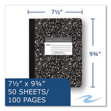 Marble Composition Book, Wide-legal Rule, Black Cover, 7.5 X 9.75, 50 Sheets