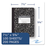 Marble Cover Composition Book, Wide-legal Rule, Black Cover, 9.75 X 7.5, 100 Sheets