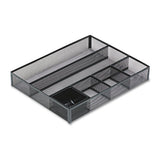Deep Desk Drawer Organizer, Metal Mesh, Black