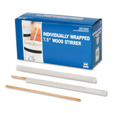 Wood Coffee Stirrers, 5 1-2" Long, Woodgrain, 10000 Stirrers-carton