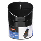 Small Storage Divided Pencil Cup, Plastic, 4 1-2 Dia. X 5 11-16, Black