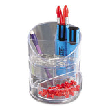Small Storage Divided Pencil Cup, Plastic, 4 1-2 Dia. X 5 11-16, Black