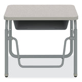 Alphabetter 2.0 Height-adjustable Student Desk With Pendulum Bar, 27.75" X 19.75" X 22" To 30", Pebble Gray