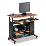 Adjustable Height Mini-tower Workstation, 35.5w X 22d X 34h, Cherry-black