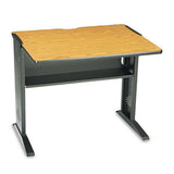 Computer Desk With Reversible Top, 35.5w X 28d X 30h, Mahogany-medium Oak-black