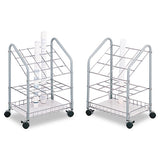 Wire Roll-files, 20 Compartments, 18w X 12.75d X 24.5h, Gray