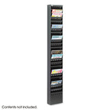 Steel Magazine Rack, 23 Compartments, 10w X 4d X 65.5h, Gray