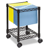 Compact Mobile Wire File Cart, One-shelf, 15.5w X 14d X 19.75h, Black