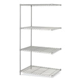 Industrial Add-on Unit, Four-shelf, 36w X 24d X 72h, Steel, Metallic Gray, Ships In 1-3 Business Days
