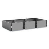 Triple Continuous Metal Locker Base Addition, 35w X 16d X 5.75h, Gray, Ships In 1-3 Business Days