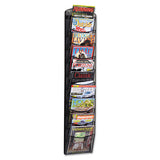 Onyx Mesh Literature Rack, Ten Compartments, 10.25w X 3.5d X 50.75h, Black