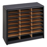 Steel-fiberboard Literature Sorter, 24 Sections, 32 1-4 X 13 1-2 X 25 3-4, Black