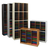 Steel-fiberboard Literature Sorter, 72 Sections, 32 1-4 X 13 1-2 X 75, Black