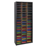 Steel-fiberboard Literature Sorter, 72 Sections, 32 1-4 X 13 1-2 X 75, Black