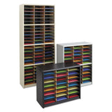 Steel-fiberboard Literature Sorter, 72 Sections, 32 1-4 X 13 1-2 X 75, Black