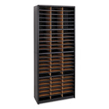 Steel-fiberboard Literature Sorter, 72 Sections, 32 1-4 X 13 1-2 X 75, Black