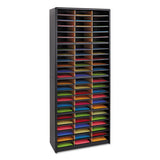 Steel-fiberboard Literature Sorter, 72 Sections, 32 1-4 X 13 1-2 X 75, Black
