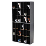 Wood Mail Sorter With Adjustable Dividers, Stackable, 36 Compartments, Black