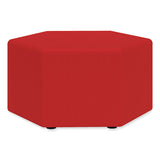 Learn 30" Hexagon Vinyl Ottoman, 30w X 30d X 18h, Red, Ships In 1-3 Business Days