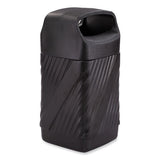Twist Waste Receptacle With Closed Top, 32 Gal, Steel, Black