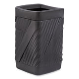 Twist Waste Receptacle With Open Top, 32 Gal, Steel, Black