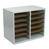 Fiberboard Literature Sorter, 12 Sections, 19 5-8 X 11 7-8 X 16 1-8, Gray