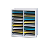 Wood-laminate Literature-cd Sorter, 16 Section, 19 1-2 X 11 3-4 X 21, Medium Oak