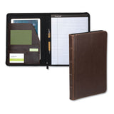 Vintage Hardback Zipper Portfolio, Vinyl, Dark Brown, 11 X 8 1-2