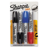 King Size Permanent Marker, Broad Chisel Tip, Black, 4-pack