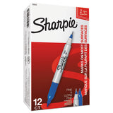 Twin-tip Permanent Marker, Fine-extra-fine Bullet Tip, Blue, Dozen