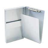 Snapak Aluminum Side-open Forms Folder, 1-2" Clip Cap, 8 1-2 X 12 Sheets, Silver