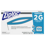 Zipper Freezer Bags, 2 Gal, 13" X 15", Clear, 10-box