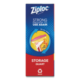 Double Zipper Storage Bags, 1 Qt, 1.75 Mil, 9.63" X 8.5", Clear, 9-carton