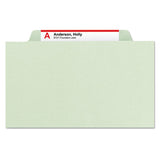 Pressboard Classification Folders With Safeshield Coated Fasteners, 2-5 Cut, 1 Divider, Letter Size, Gray-green, 10-box
