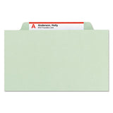 100% Recycled Pressboard Classification Folders, 2 Dividers, Letter Size, Gray-green, 10-box
