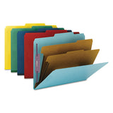Six-section Pressboard Top Tab Classification Folders With Safeshield Fasteners, 2 Dividers, Letter Size, Assorted, 10-box