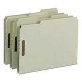 100% Recycled Pressboard Fastener Folders, Letter Size, Gray-green, 25-box