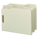 100% Recycled Pressboard Fastener Folders, Letter Size, Gray-green, 25-box