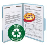 100% Recycled Pressboard Fastener Folders, Letter Size, Gray-green, 25-box