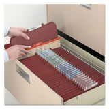 Pressboard Classification Folders With Safeshield Coated Fasteners, 2-5 Cut, 1 Divider, Legal Size, Red, 10-box