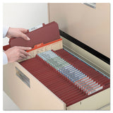 6-section Pressboard Top Tab Pocket-style Classification Folders With Safeshield Fasteners, 2 Dividers, Legal, Red, 10-box