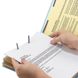 Eight-section Pressboard Top Tab Classification Folders With Safeshield Fasteners, 3 Dividers, Legal Size, Blue, 10-box