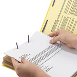 Eight-section Pressboard Top Tab Classification Folders With Safeshield Fasteners, 3 Dividers, Legal Size, Yellow, 10-box