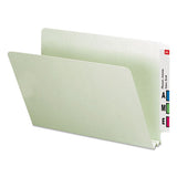 Extra-heavy Recycled Pressboard End Tab Folders, Straight Tab, 2" Expansion, Letter Size, Gray-green, 25-box