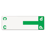 Alphaz Color-coded First Letter Combo Alpha Labels, C-p, 1.16 X 3.63, Dark Green-white, 5-sheet, 20 Sheets-pack